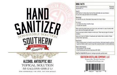 208.2 L Ndc 74299-001-03 (Hand Sanitizer 55 Gal Southern Distilling Company)